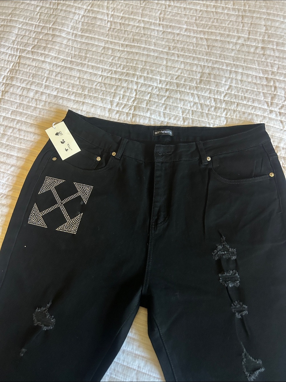 Off-White Black Flared Jeans